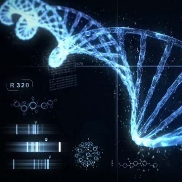 DNA helix on dark background